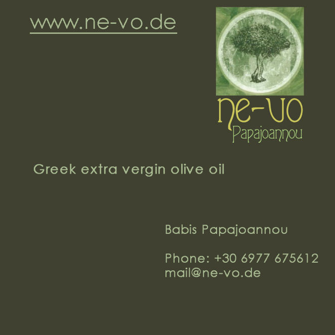 Greek extra vergin olive oil  Ne-vo Papajoannou